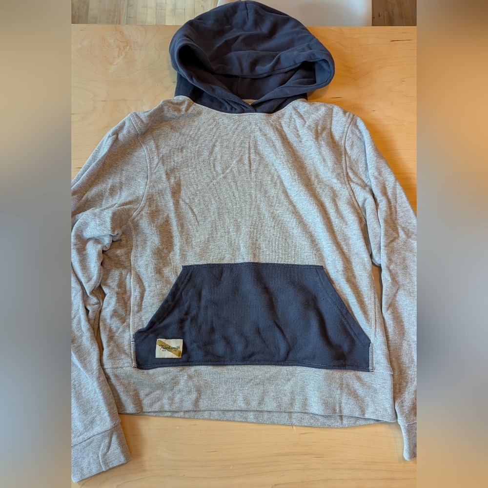 Tracksmith Gray and Navy Womens HoodieTrack